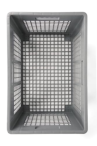 Hudson Exchange 24 x 16 x 16" Mesh Straight Wall Handled Storage Container Tote, Gray - view 3