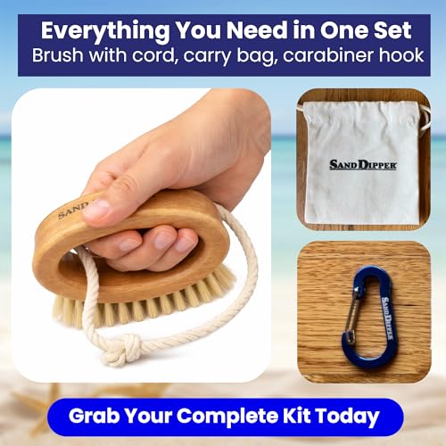 Beachy Clean Sand Brush – Ergonomic Oval Grip Handle, Removes Sand from Feet, Gear, Pets & Car Mats – Beach, Camping & Travel Essential - view 7
