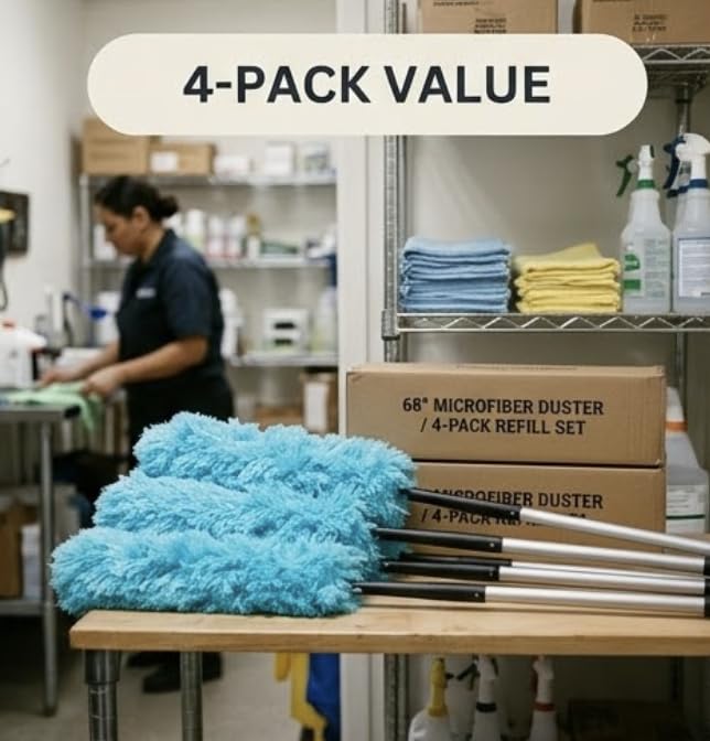 Microfiber Duster Refill Set 68 Inch - 4 Pack Washable Bendable Dusting Wand - view 4
