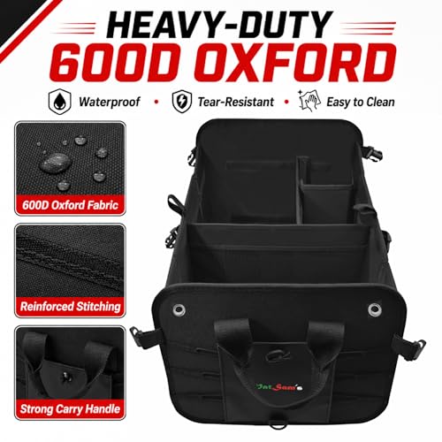 Car Trunk Organizer for SUV, 75L XL Collapsible Cargo Storage with Removable Dividers, Non-Slip Bottom, Tie-Down Straps, Heavy Duty 600D Oxford for Groceries, Tools & Car Accessories - view 6