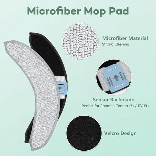 Mopping Cloth Mop Pad Replacement for iRobot Roomba Combo J7+/J7/ Roomba j9+ Robot Vacuum Cleaner (4Pcs) - view 4