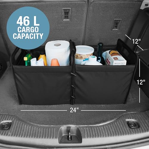 Double Trunk Caddy, 46L Trunk Storage Totes, Midnight Black - view 6