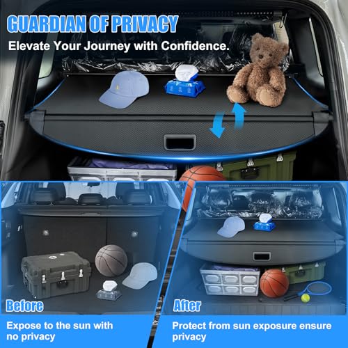 Retractable Cargo Cover for Hyundai Tucson 2026-2022, Carbon Fiber - view 3
