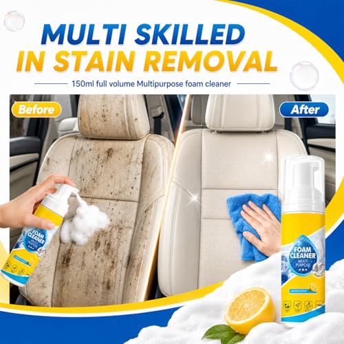 4-in-1 Multi Enzyme Foam Cleaner, All-Purpose Deep Cleaning Spray,Powerful & Multipurpose Car Interior Foam Cleaners for Car Interior, Kitchen Grease, Bathroom Tiles (1) - view 3