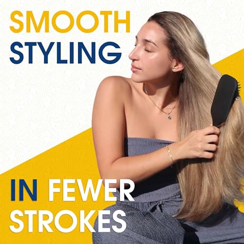 Detangling Paddle Brush - Large Air Cushion Paddle Brush with Ball Tip Tourmaline Bristles - Anti Static Hair Care Tool for Men and Women, Wet or Dry - Black - view 4
