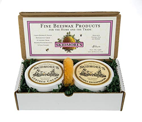 Cowboy Edition Leather Care Gift Set | Leather Cream and Beeswax Waterproofing Kit | Includes Applicator | Natural and Non-Toxic Formula | Made in the USA