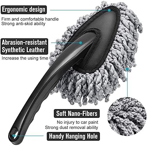 Multi-Functional Car Duster Cleaning Dirt Dust Clean Brush Dusting Tool Mop Gray Car Cleaning Products - view 2