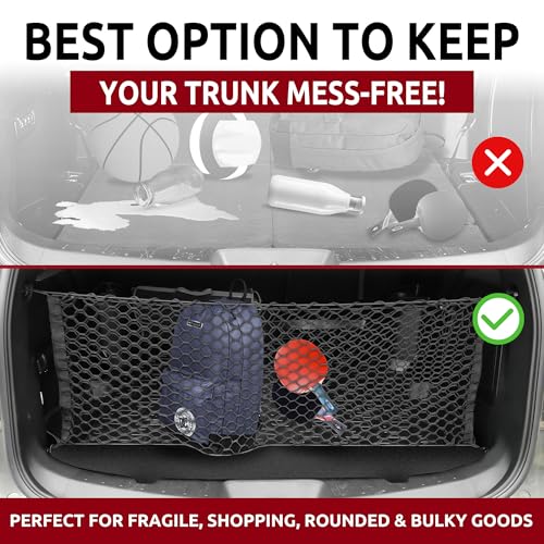 Envelope Style Automotive Elastic Trunk Mesh Cargo Net for Ford Explorer Base Sport XLT 2011-2025 - Premium Trunk Organizer and Storage - Luggage Net for SUV - Best Car Organizer for Ford Explorer - view 4
