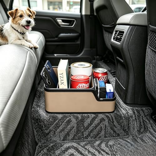 Car Seat Organizer with Compartment,Small Caddy for Car Beige - view 3