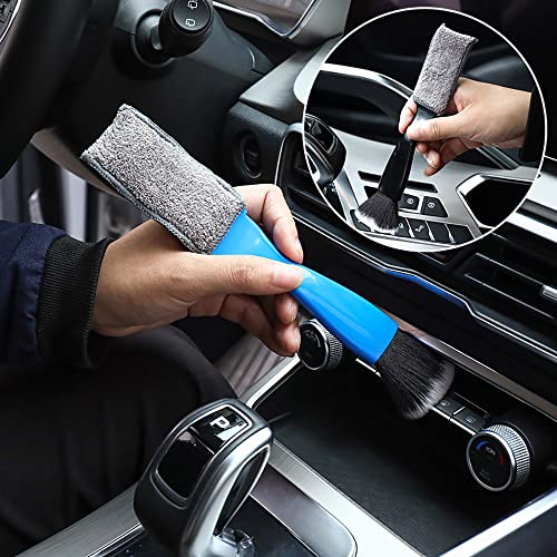 Double Head Brush for Car Clean 1Pack,Car Brushes for Detailing Interior,Car Detailing Brushes Exterior,Soft Car Detailing Brush(Black-Double Head,1Pack) - view 6