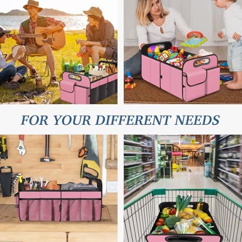 Trunk Organizer, Collapsible Waterproof Multi-Compartment Trunk Organizer for SUVs & Sedans, Car Storage with Reinforced Handles, Car Accessories for Women and Men, 52L - view 7