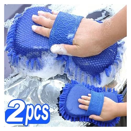 1/2Pcs Blue Microfiber Chenille Auto Cleaning Kit - view 2