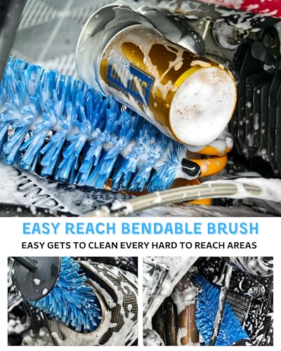 Motorcycle Cleaning Brush Kit, Easy Reach Brush, Wool Wash Mitt, Stiff Tire Brush, Detailing Brush& Microfiber Towel for Motorcycle Mudguard, Rims, Paint, Exhaust - view 2
