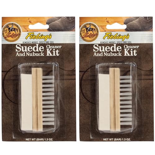 Suede Shoe Cleaner Kit (2 Pack) - Includes Nylon Bristle Brush & Dry Cleaning Bar for Suede & Nubuck - Color Safe Stain Eraser Restore Nap Finishes on Suede Shoes, Boots, Jackets, Couch