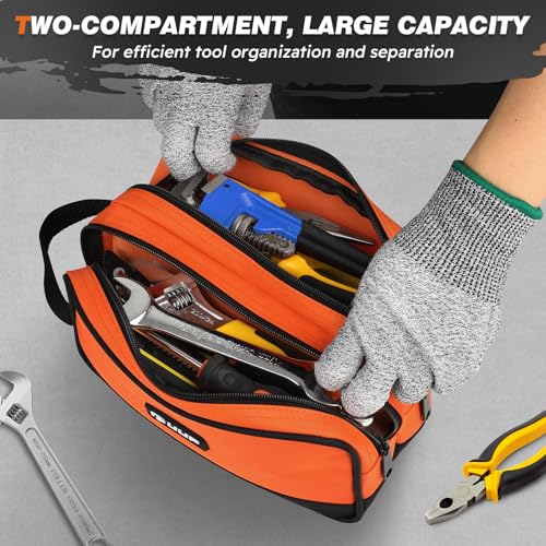 Tool Bag 2-Pack 12" 10", Divider Zipper Pouch, Small Tool Box Organizer - view 3