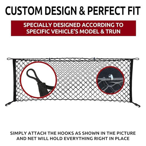 Envelope Style Automotive Elastic Trunk Mesh Cargo Net for KIA Telluride 2020-2024 - Premium Trunk Organizers and Storage - Luggage Net for SUV - Best Car Organizer for KIA Telluride - view 3