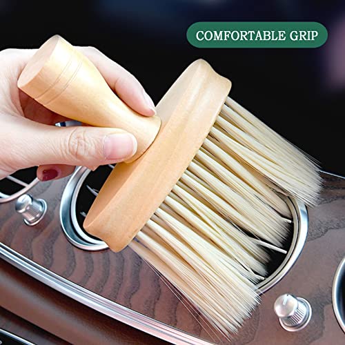 Ultra Soft Detail Car Interior Cleaning Brush - Dusting & Deep Cleaning, Wooden Handle, 2 Pack - view 2
