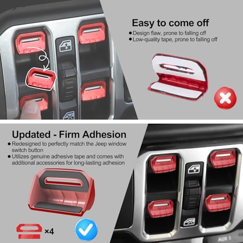 Window Switch Button Cover for Jeep Wrangler & Gladiator 2018-2026 - view 4