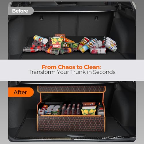 Car Trunk Organizer for SUV and Sedan, Orange-Honeycomb, 29.5 in - view 5
