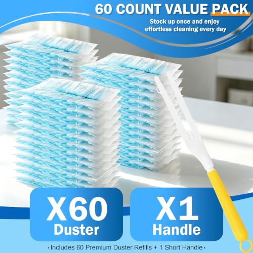 60PCS Disposable Duster Refills Compatible with Swiffer with 1 Short Handle - view 2