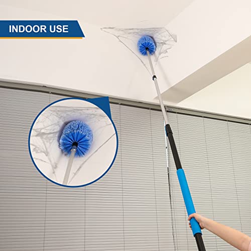 Twist-On Cobweb Duster Head Brush, Fits Standard 3/4 inch Threaded Poles, Attachment Spider Web Duster Brush for Outdoor & Indoor Cleaning (Pack of 2) - view 5