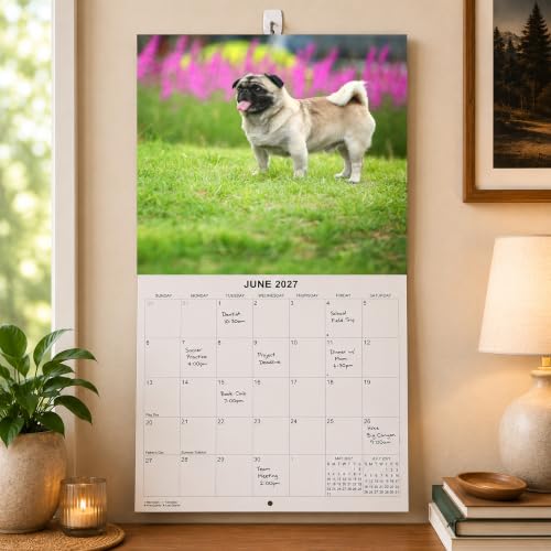 2027 Pugs Monthly Wall Calendar | Cute Dogs Calendar September 2026 - December 2027 - view 7