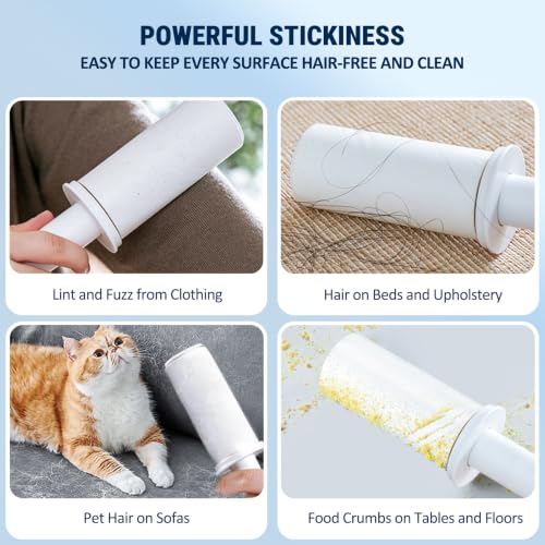 Mini Travel Lint Roller Strong Sticky for Pet Hair w/Dust Cover, 120 Sheets - view 2
