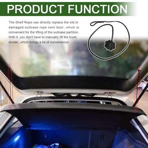 Rear Parcel Shelf String, Tonneau Cover Strap Cord, Universal for Most Cars, Replace OEM#1K6863447A - view 3