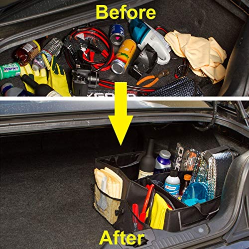Cargo Organizer Storage Container Collapsible Basket Universal For Cars Trunks SUVs with Two Handles and Side Pockets (Size: L 24" x W 15.5" x H 10") - view 7