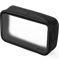 TSA Approved Travel Toiletry Bag Pouch, Matte Clear Travel Organizer Airport Carry-On Checkpoint Airline Compliant Storage Bag -1 Pack, Black
