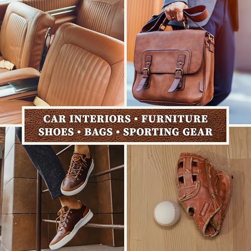 Leather Cleaner and Conditioner Kit for Furniture Car Interiors Shoes Handbags, Leather Cleaner and Conditioner Two-Step System with 2 sponges, 8 oz Each - view 5