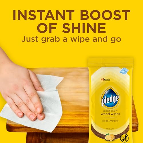 Pledge Expert Care Enhancing Wood Wipes, Lemon Scent, 24 Count, white - view 4