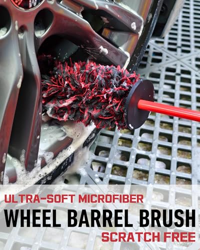 8PCS Wheel Cleaning Kit with Microfiber Brush & Rubber Grip Tire Brush, Twist Loop Drying Towel, Detailing Brush, Applicator for Car Rim and Tire Care - view 3
