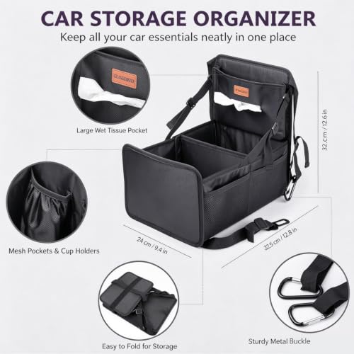 Kids Car Backseat Organizer Between Middle Seats Easy Reach Storage Caddy - view 3