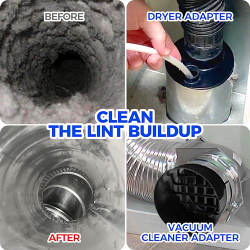 35FT Dryer Vent Cleaner Kit 58Pcs - Lint Remover Brush Vacuum Tools - view 3