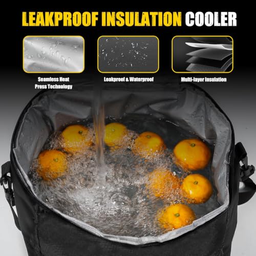 Trunk Organizer with Cooler - 100L Collapsible Car Organizer,Black - view 6