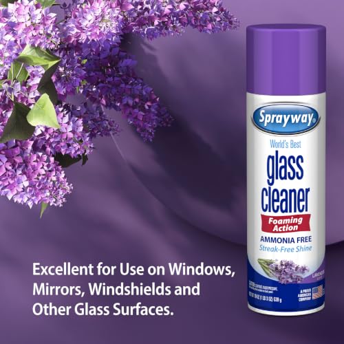 Glass Cleaner Lavender Scent Foaming Aerosol Spray, 19oz, Pack of 6 | Ammonia-Free, Streakless, Fast-Acting | Cleans & Polishes Glass Surfaces | Removes Fingerprints, Dust, Dirt, Smoke Film - view 6