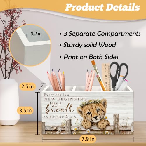 Motivational Leopard Pen Holder Organizer for Desk Accessories - view 7