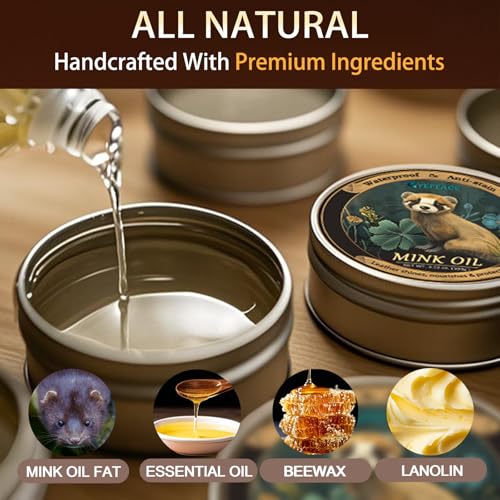Mink Oil for Leather Boots, Leather Cleaner and Conditioner 3.53oz, All-Natural and Waterproof - view 3