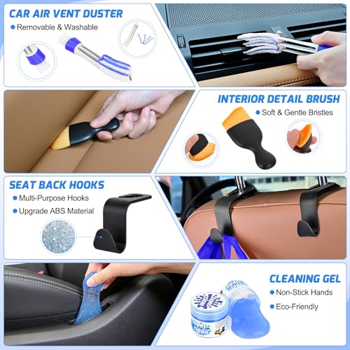 52PCS Car Detailing Kit for Interior Exterior Car Care, Blue - view 4