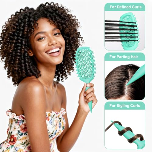 Curl Defining Brush with Wide & Narrow Teeth, Defines & Detangles Men/Women - view 5