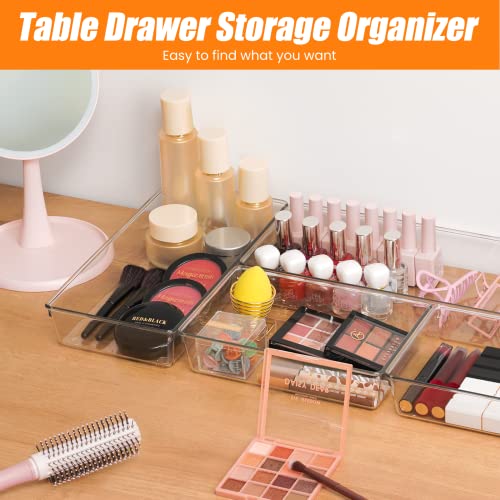 22 Pcs Drawer Organizer Bins, Acrylic Non Slip Kitchen Drawer Organizers Storage Tray Divider, Multifunctional Storage for Cosmetics, Bathroom, Tools, Kitchen and Office - view 7