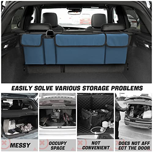 Car Trunk Organizer, Hanging Backseat Storage Bag, Blue - view 3