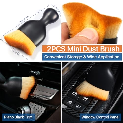 Curveball Detail Brush, Car Ultra Soft Bristles Detailing Brushes, 4PCS Professional Auto Cleaning Brush, Covers Large Area Inside or Outside Vehicles, Exterior Interior Brush- Gray - view 4