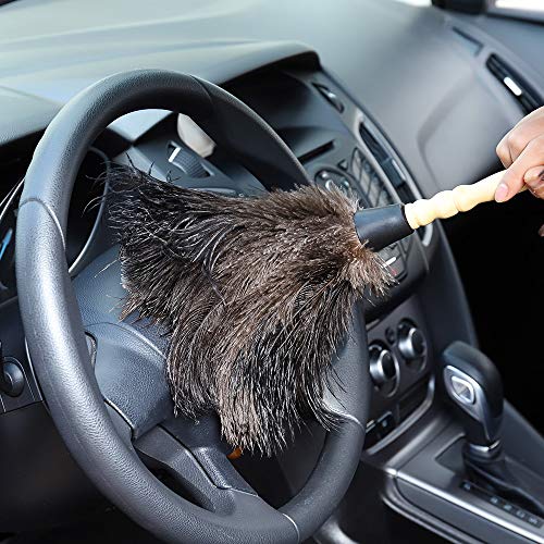 Natural Black Ostrich Feather Duster, for Cleaning，2 Packs - view 6
