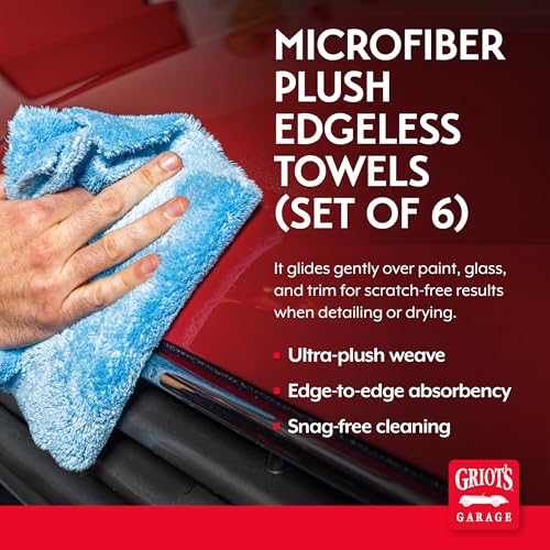 Microfiber Plush Edgeless Towels, for Car Cleaning, Detailing and Polishing, Scratch-Free, 16” x 16”, Set of 6, 14901 - view 2