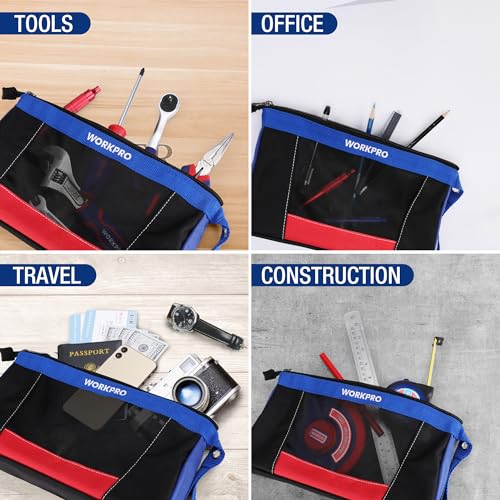 12" Tool Pouches with Zipper, Heavy-Duty Small Tool Bag, Utility small tool pouch for Tool Organizers and Storage, Mini Tool Bag, 3 Pack - view 7