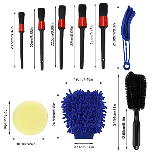 Car Detailing Brush Kit, 15 pcs Scrubbing Cleaner for Interior - view 7