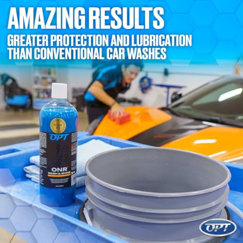Optimum No Rinse Version 5 (32 Oz), Microfiber Drying Towel, and Big Red Sponge (BRS) Car Cleaning Kit, ONR Rinseless Car Wash, Drying Towel, and Wash Sponge for Washing and Auto Detailing - view 4