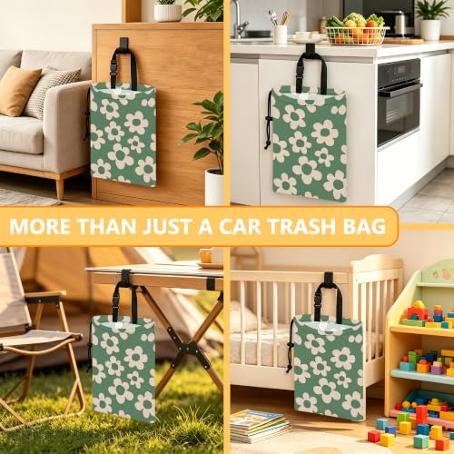 Car Garbage Bag,Groovy Flowers Hanging Car Trash Bag with Adjustable Buckle - view 6